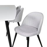 Polar Elips Matbord - Svart / Vit - 240*100*H75 +Velvetová jídelní židle - Černé nohy - Světle šedáTkanina _6