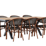 Garcia Jídelní stůl Alumnium – Hnědá / Obdélníková 100*200* + Vila Real Caféchair 2-balení – Hnědá/Černá _6