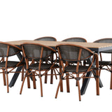Garcia Jídelní stůl Alumnium – Hnědá / Obdélníková 100*200* + Vila Real Caféchair 2-balení – Hnědá/Černá _6