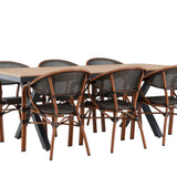 Garcia Jídelní stůl Alumnium – Hnědá / Obdélníková 100*200* + Vila Real Caféchair 2-balení – Hnědá/Černá _6