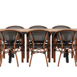 Garcia Jídelní stůl Alumnium – Hnědá / Obdélníková 100*200* + Vila Real Caféchair 2-balení – Hnědá/Černá _6