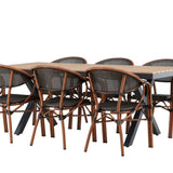 Garcia Jídelní stůl Alumnium – Hnědá / Obdélníková 100*200* + Vila Real Caféchair 2-balení – Hnědá/Černá _6