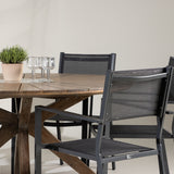 Jídelní stůl Rosario – Teak Ø140 + Stohovací židle Copacabana – Černá/Černá – Ersätter 4131-408 _6
