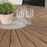 Rosario Jídelní stůl- Teak Ø140 + křeslo Lindos - Black Alu / Black Lano _6