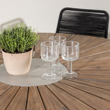 Rosario Jídelní stůl- Teak Ø140 + křeslo Lindos - Black Alu / Black Lano _6