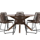 Rosario jídelní stůl – teak Ø140 + jídelní židle Lindos hliník – černá / _6