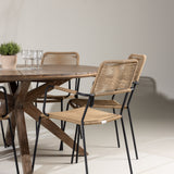 Rosario Jídelní stůl - Teak Ø140 +Lindos - Křeslo - Black Alu / Latte Latte _6