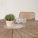 Rosario Jídelní stůl - Teak Ø140 +Lindos - Křeslo - Black Alu / Latte Latte _6