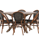 Rosario Jídelní stůl- Teak Ø140 +Guarda Caféchair 2-balení - Hnědá/Černá _6