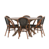 Rosario Jídelní stůl- Teak Ø140 +Guarda Caféchair 2-balení - Hnědá/Černá _6