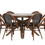Rosario Jídelní stůl- Teak Ø140 +Guarda Caféchair 2-balení - Hnědá/Černá _6
