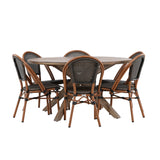Rosario Jídelní stůl- Teak Ø140 +Guarda Caféchair 2-balení - Hnědá/Černá _6