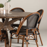 Rosario Jídelní stůl- Teak Ø140 +Guarda Caféchair 2-balení - Hnědá/Černá _6