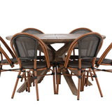 Rosario Jídelní stůl- Teak Ø140 +Guarda Caféchair 2-balení - Hnědá/Černá _6