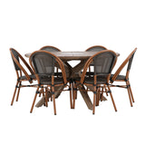 Rosario Jídelní stůl- Teak Ø140 +Guarda Caféchair 2-balení - Hnědá/Černá _6