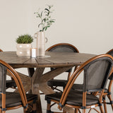 Rosario Jídelní stůl- Teak Ø140 +Guarda Caféchair 2-balení - Hnědá/Černá _6