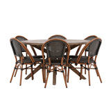 Rosario Jídelní stůl- Teak Ø140 +Guarda Caféchair 2-balení - Hnědá/Černá _6