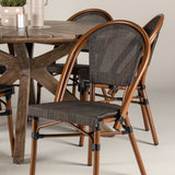 Rosario Jídelní stůl- Teak Ø140 +Guarda Caféchair 2-balení - Hnědá/Černá _6