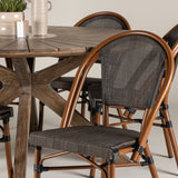 Rosario Jídelní stůl- Teak Ø140 +Guarda Caféchair 2-balení - Hnědá/Černá _6