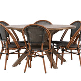 Rosario Jídelní stůl- Teak Ø140 +Guarda Caféchair 2-balení - Hnědá/Černá _6