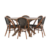 Rosario Jídelní stůl- Teak Ø140 +Guarda Caféchair 2-balení - Hnědá/Černá _6