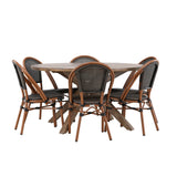 Rosario Jídelní stůl- Teak Ø140 +Guarda Caféchair 2-balení - Hnědá/Černá _6