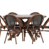 Rosario Jídelní stůl- Teak Ø140 +Guarda Caféchair 2-balení - Hnědá/Černá _6