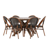 Rosario Jídelní stůl- Teak Ø140 +Guarda Caféchair 2-balení - Hnědá/Černá _6