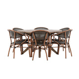 Rosario Jídelní stůl- Teak Ø140 + Vila Real Caféchair 2-balení - Hnědá/Černá _6