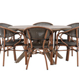 Rosario Jídelní stůl- Teak Ø140 + Vila Real Caféchair 2-balení - Hnědá/Černá _6