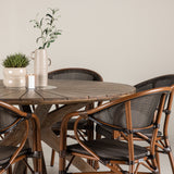 Rosario Jídelní stůl- Teak Ø140 + Vila Real Caféchair 2-balení - Hnědá/Černá _6