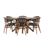 Rosario Jídelní stůl- Teak Ø140 + Vila Real Caféchair 2-balení - Hnědá/Černá _6