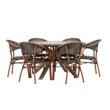 Rosario Jídelní stůl- Teak Ø140 + Vila Real Caféchair 2-balení - Hnědá/Černá _6