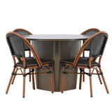 Jídelní stůl Santa Fe ø120 – pečená +Guarda Caféchair 2-balení – hnědá/černá _4