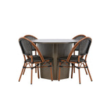 Jídelní stůl Santa Fe ø120 – pečená +Guarda Caféchair 2-balení – hnědá/černá _4