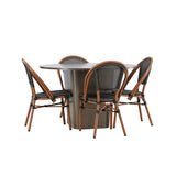 Jídelní stůl Santa Fe ø120 – pečená +Guarda Caféchair 2-balení – hnědá/černá _4