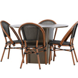 Jídelní stůl Santa Fe ø120 – pečená +Guarda Caféchair 2-balení – hnědá/černá _4