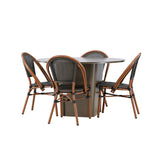 Jídelní stůl Santa Fe ø120 – pečená +Guarda Caféchair 2-balení – hnědá/černá _4