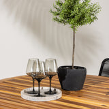 Lumpur Jídelní stůl Acacia - Teaklook / Kulatý ø110**75 + křeslo Lindos - Black Alu / Black Lano _4