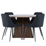 Bootcut jídelní stůl s noční jídelní židlí