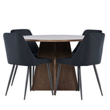 Bootcut jídelní stůl s noční jídelní židlí