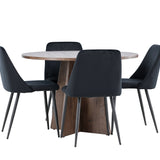 Bootcut jídelní stůl s noční jídelní židlí