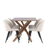 Jídelní stůl Piazza se sametovou jídelní židlí