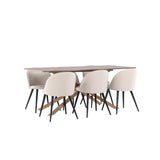 Jídelní stůl Piazza se sametovou jídelní židlí