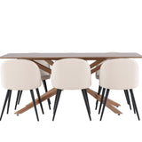 Jídelní stůl Piazza se sametovou jídelní židlí