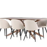 Jídelní stůl Piazza se sametovou jídelní židlí