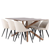 Jídelní stůl Piazza se sametovou jídelní židlí