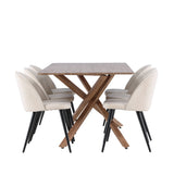 Jídelní stůl Piazza se sametovou jídelní židlí