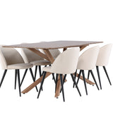 Jídelní stůl Piazza se sametovou jídelní židlí