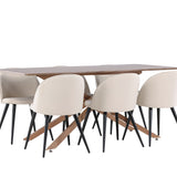 Jídelní stůl Piazza se sametovou jídelní židlí